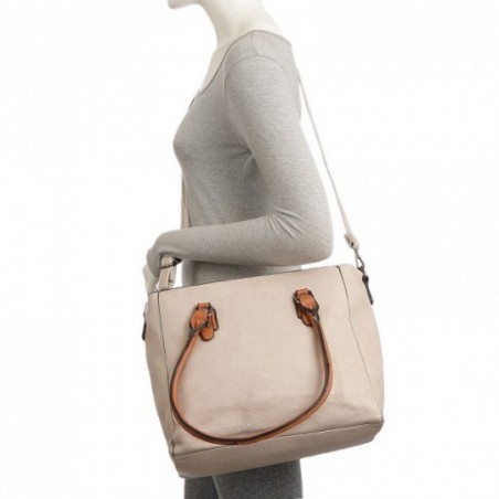 Bolsa Ombro Com Detalhes Metálicos e Divisória Interna