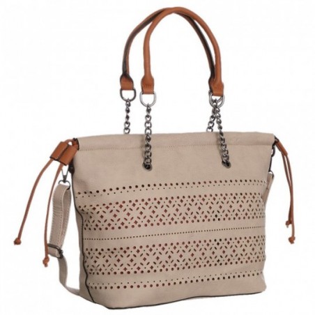 Bolsa Ombro Detalhes Vazados E Alça Com Correntes