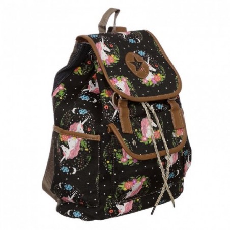 Mochila Têxtil Escolar Com Estampa De Unicórnio

