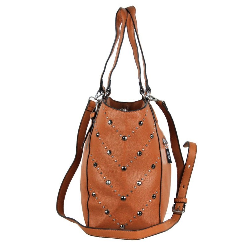 Bolsa De Ombro Alto Relevo Com Tachas
