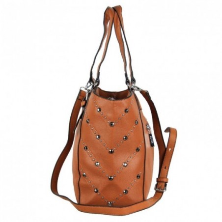 Bolsa De Ombro Alto Relevo Com Tachas

