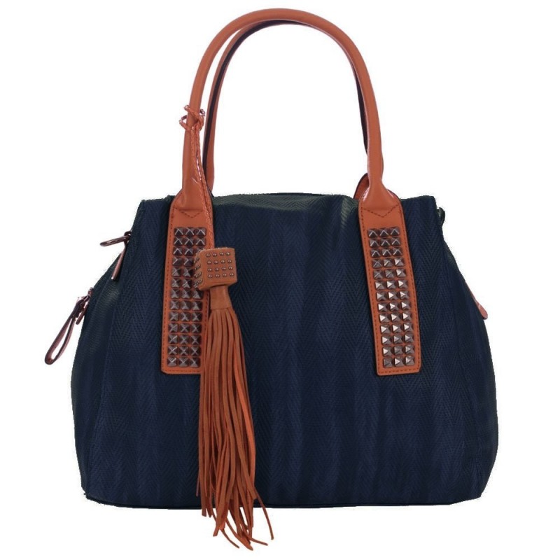 bolsa-feminina-satchel-alto-relevo-com-tachas-e-tassel