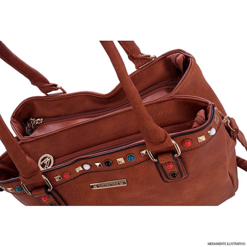 bolsa-feminina-satchel-alto-relevo-com-tachas-coloridas