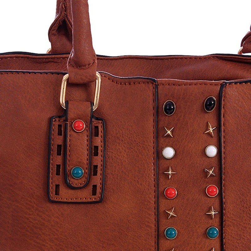 bolsa-feminina-satchel-alto-relevo-com-tachas-coloridas-e-spikes