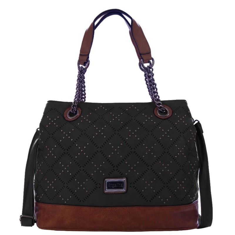 bolsa-satchel-alto-relevo-com-tachas-e-vazados-com-alca-de-corrente