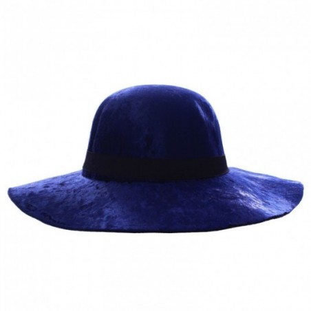 Chapéu Feminino De Veludo Molhado Com Aba Grande