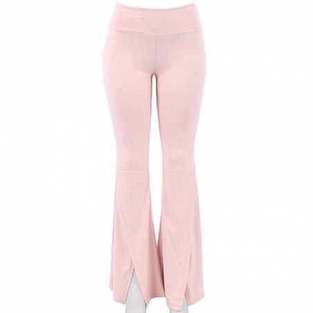 Calça Suede Flare Barra Transpassada Feminina
