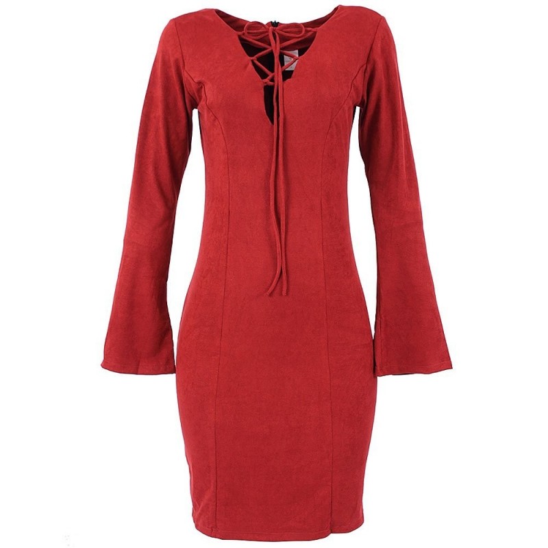 vestido-suede-flare-com-decote-v-com-amarracao
