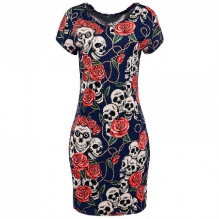 vestido-midi-estampa-floral-e-caveira-acinturado