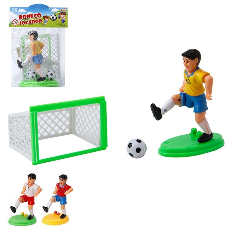 Boneco Jogador De Futebol Com 3 Acessórios