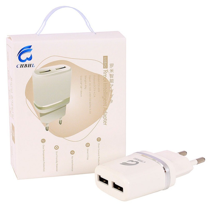 Carregador Turbo Fonte Com 2 Entradas USB Simultâneas