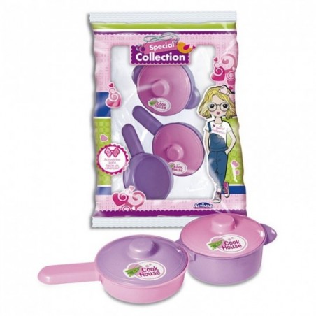 Kit Panelas De Brinquedo Infantil Com 3 Peças