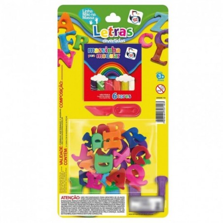 Kit Massinha Com Letras Brinquedo Infantil Colorido
