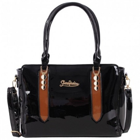 bolsa-de-verniz-bicolor-feminina-com-pingente-metalico
