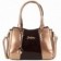 bolsa-de-verniz-feminina-bicolor-com-pingente-metalico