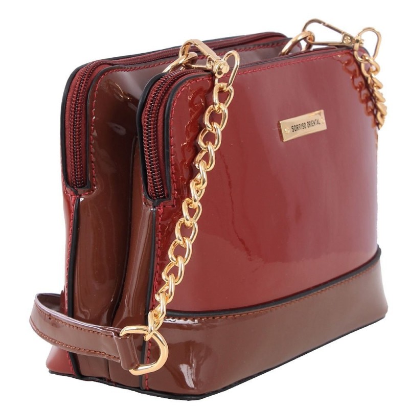 bolsa-luxo-de-verniz-feminina-com-alca-de-corrente