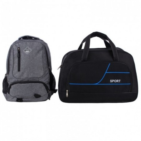 Kit Masculino Com Mochila Sintética + Mala De Viagem