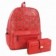 Kit Luxo Mochila + Carteira Feminina Em Alto Relevo