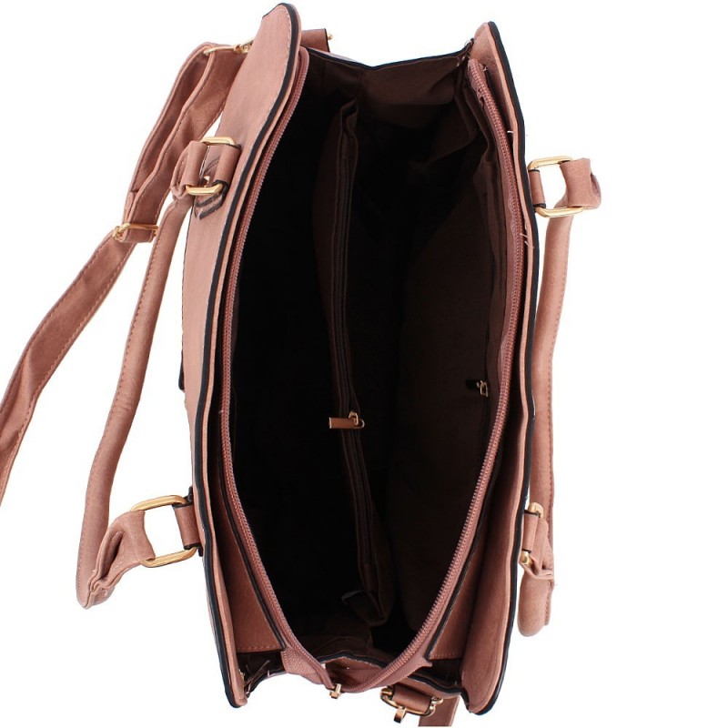 Bolsa Tote Feminina Em Alto Relevo Com Detalhes Metálicos 