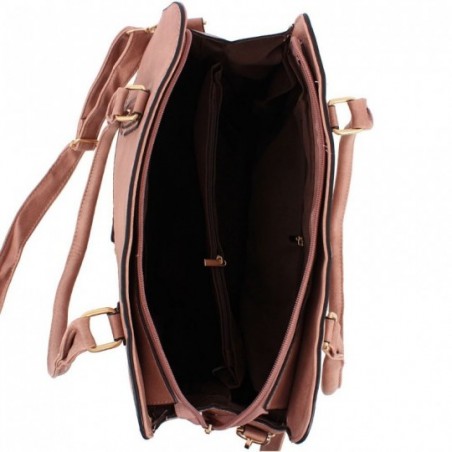 Bolsa Tote Feminina Em Alto Relevo Com Detalhes Metálicos 