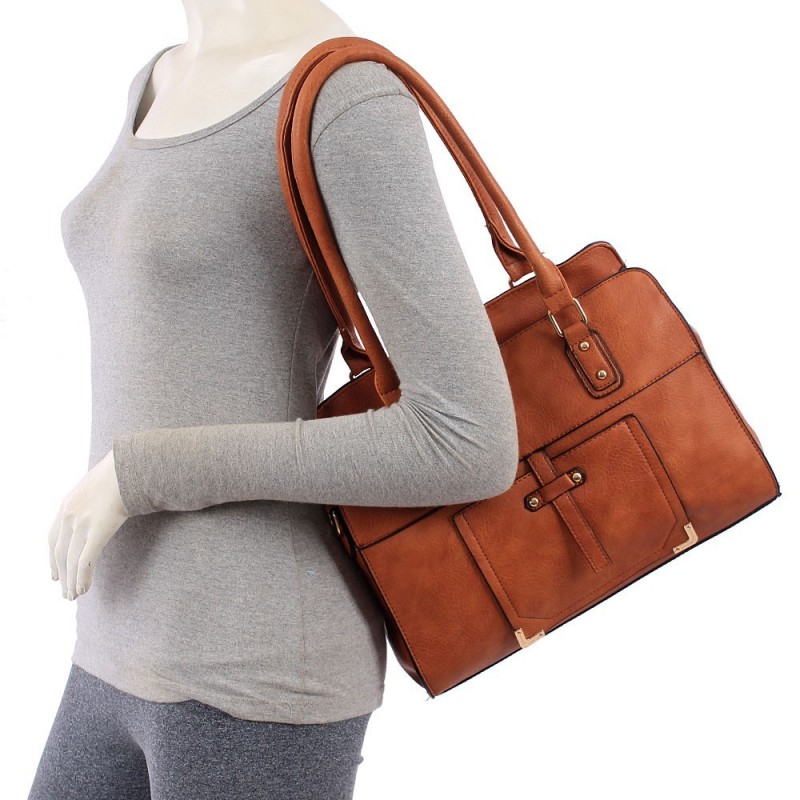Bolsa Tote Feminina Em Alto Relevo Com Detalhes Metálicos 
