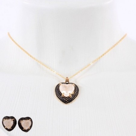 conjunto-feminino-brincos-e-colar-pingente-coracao-em-pedra