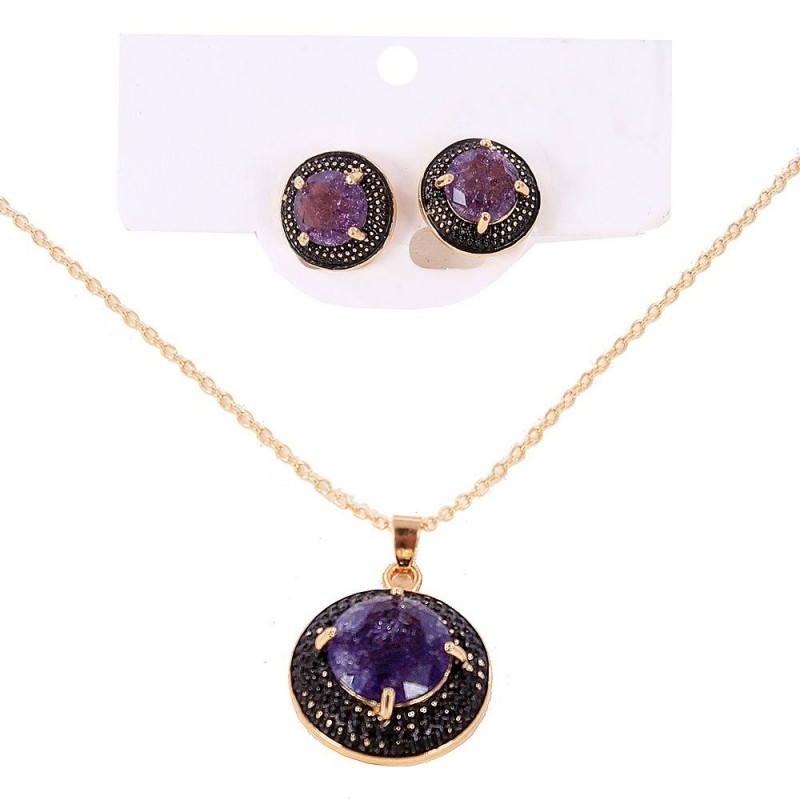 conjunto-feminino-brincos-e-colar-pingente-pedra-atacado