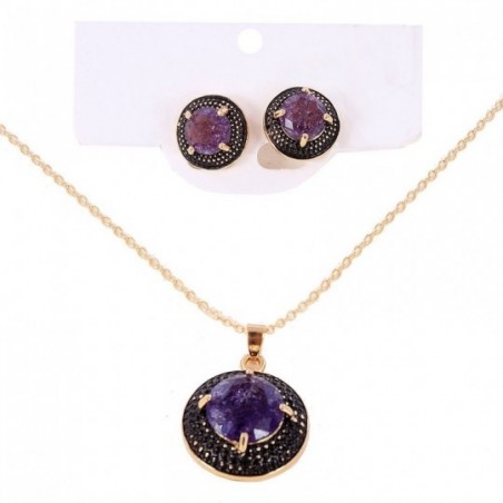 conjunto-feminino-brincos-e-colar-pingente-pedra-atacado
