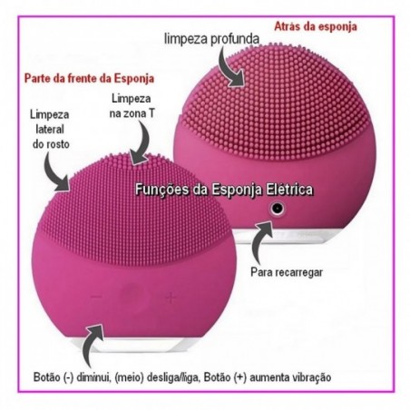 Esponja De Limpeza Facial Massageadora Prova D'Água