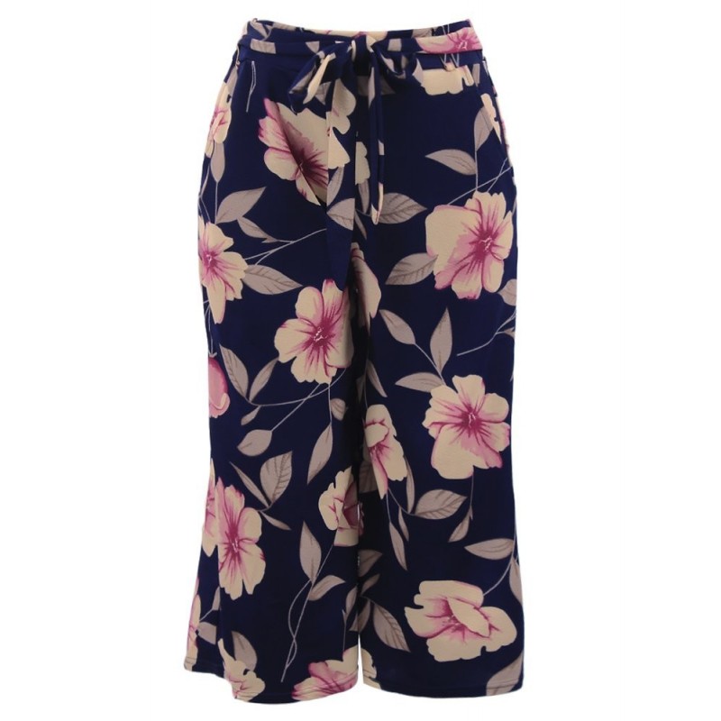 calca-pantacourt-feminina-estampa-floral-com-cinto-amarracao