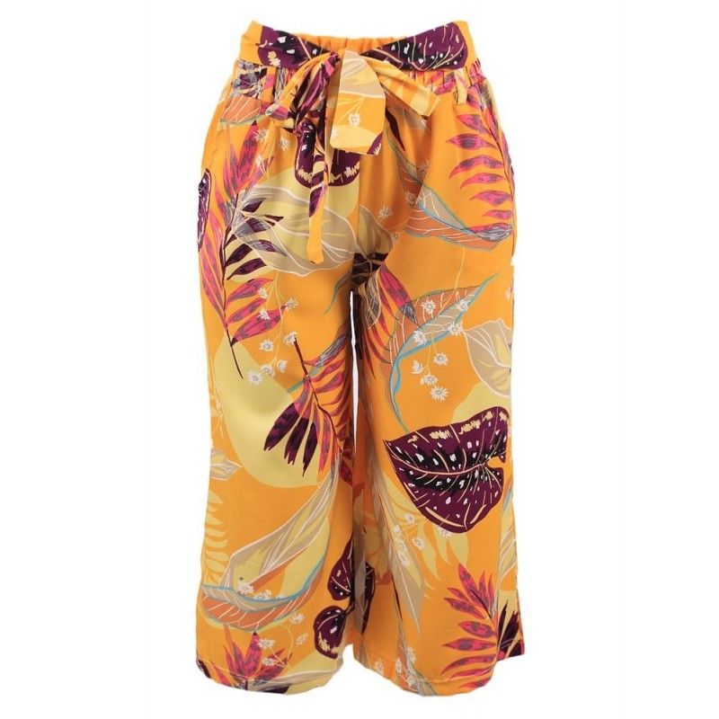 calca-feminina-pantacourt-estampa-floral-com-cinto-amarracao