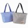 Kit 2 Bolsas De Praia Listradas Com Alça Dupla De Ombro