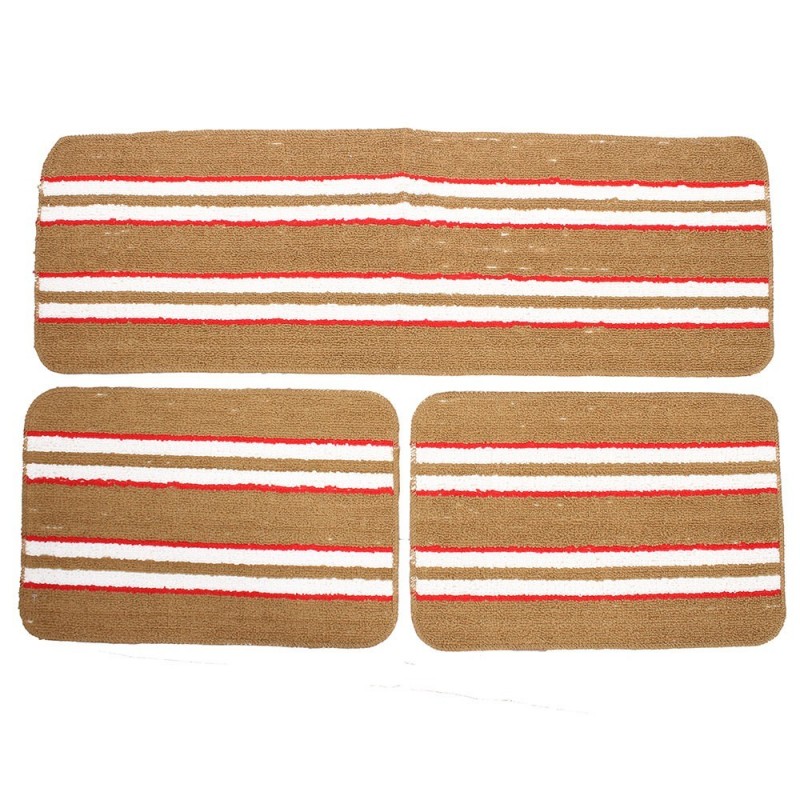 Kit De Tapetes Para Cozinha Antiderrapante Coloridos 3 Peças