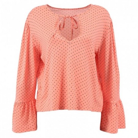blusa-feminina-social-poa-gola-choker-manga-longa-flare