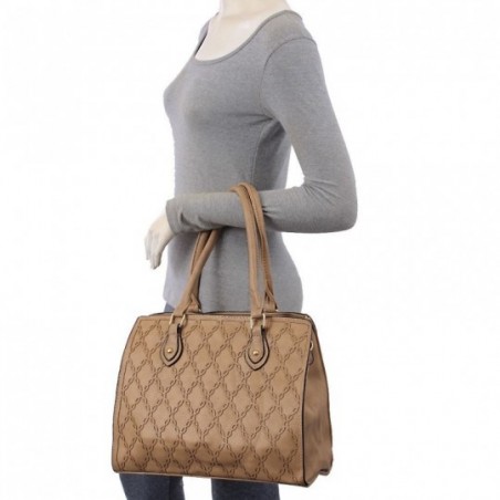 Bolsa Totem Estruturada Feminina Em Tressê Alto Relevo