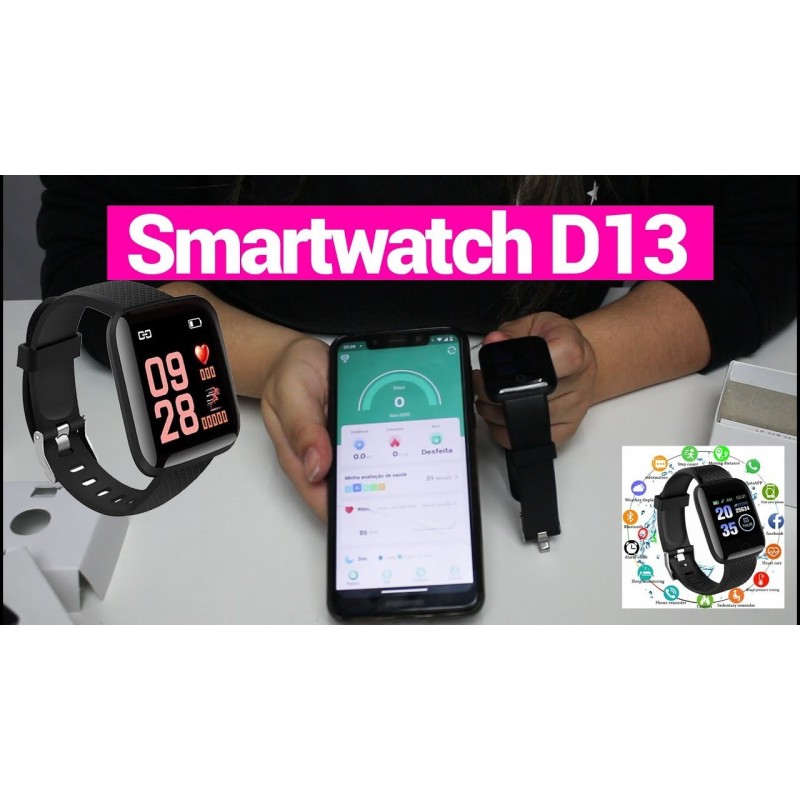 Relógio Smartwatch Touch D13 Inteligente Bluetooth 4.0 1.3" 