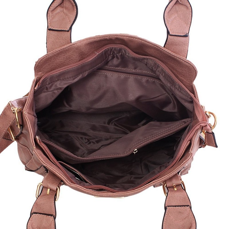 Bolsa Satchel Feminina Em Alto Relevo Vazados Alça DUpla