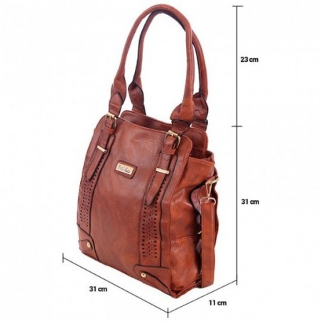 Bolsa Satchel Feminina Em Alto Relevo Vazados Alça DUpla