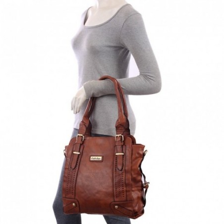 Bolsa Satchel Feminina Em Alto Relevo Vazados Alça DUpla