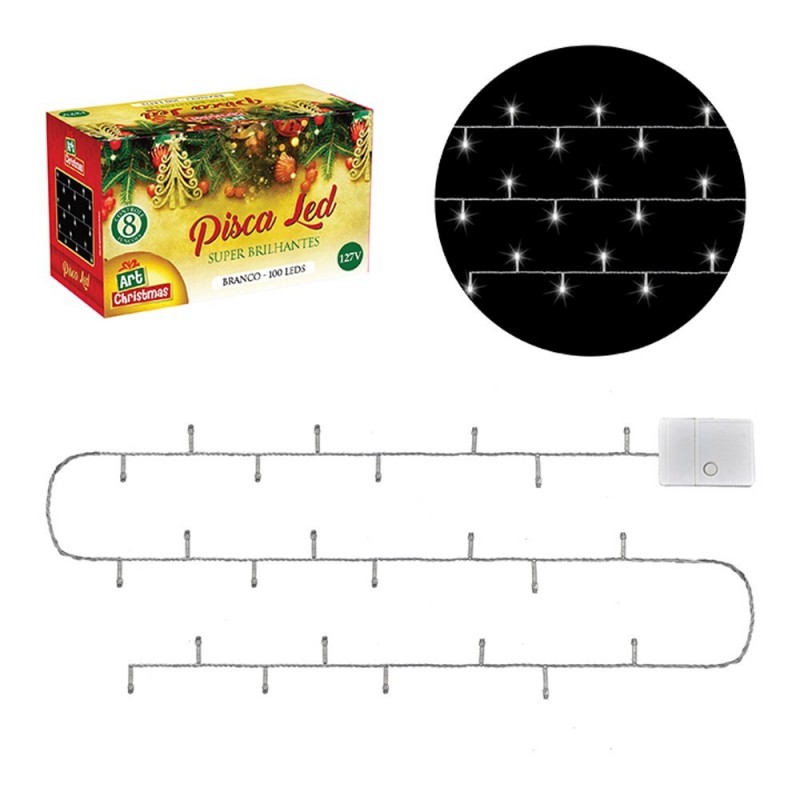 Pisca Pisca Branco Com 100 Leds Branco 127v