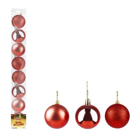 Kit 8 Bolas De Natal Para Enfeite Média Lisa 6 CM