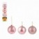 Kit 4 Bolas De Natal Rose Para Enfeite 8 CM