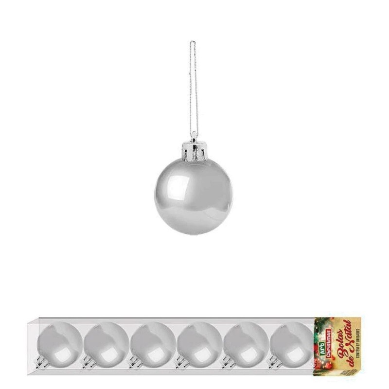 Kit 7 Bolas De Natal Para Enfeite Pequena Lisa 3 CM