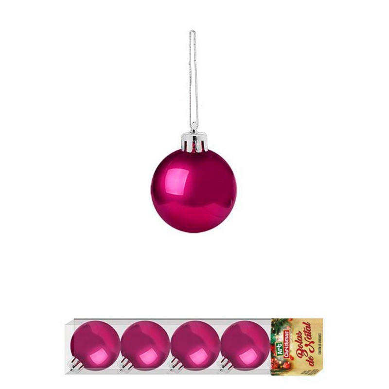 Kit 3 Bolas De Natal Enfeite TB Média Lisa 4 CM
