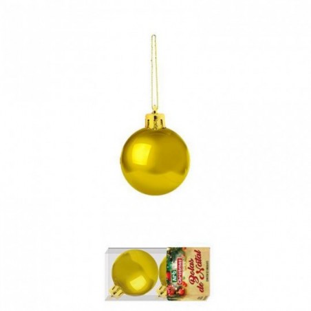 Kit 2 Bolas De Natal Enfeite Dourada Com 6 CM
