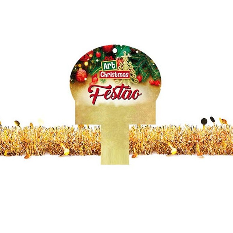 Enfeite Festão Bicolor Para Árvore De Natal 2 M X 6 CM