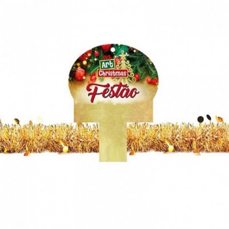 Enfeite Festão Bicolor Para Árvore De Natal 2 M X 6 CM