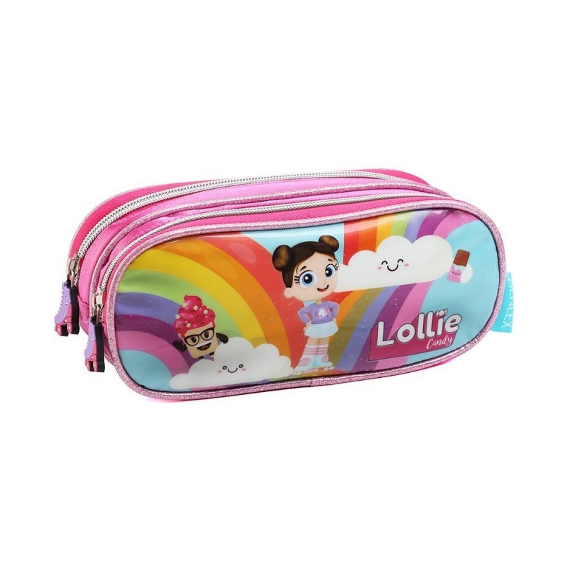 Estojo Escolar Infantil Dois Compartimentos Lollie Candy