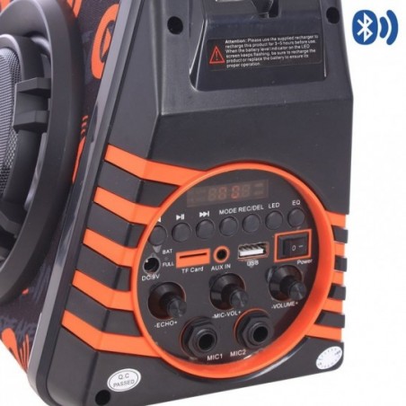 Caixa De Som Led Bluetooth Portátil Microfone Rádio USB 30W