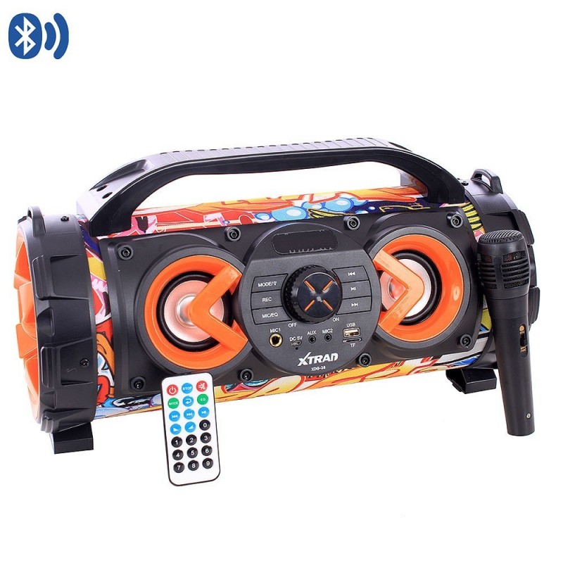 Caixa Som Super Bazuca Bluetooth Rádio FM SD Microfone 100W